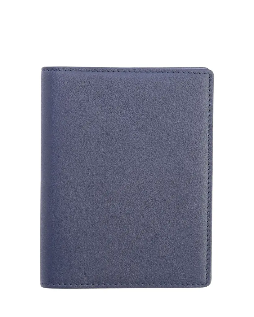 ROYCE New York Personalized Leather RFID-Blocking Passport Wallet with Vaccine Card Pocket