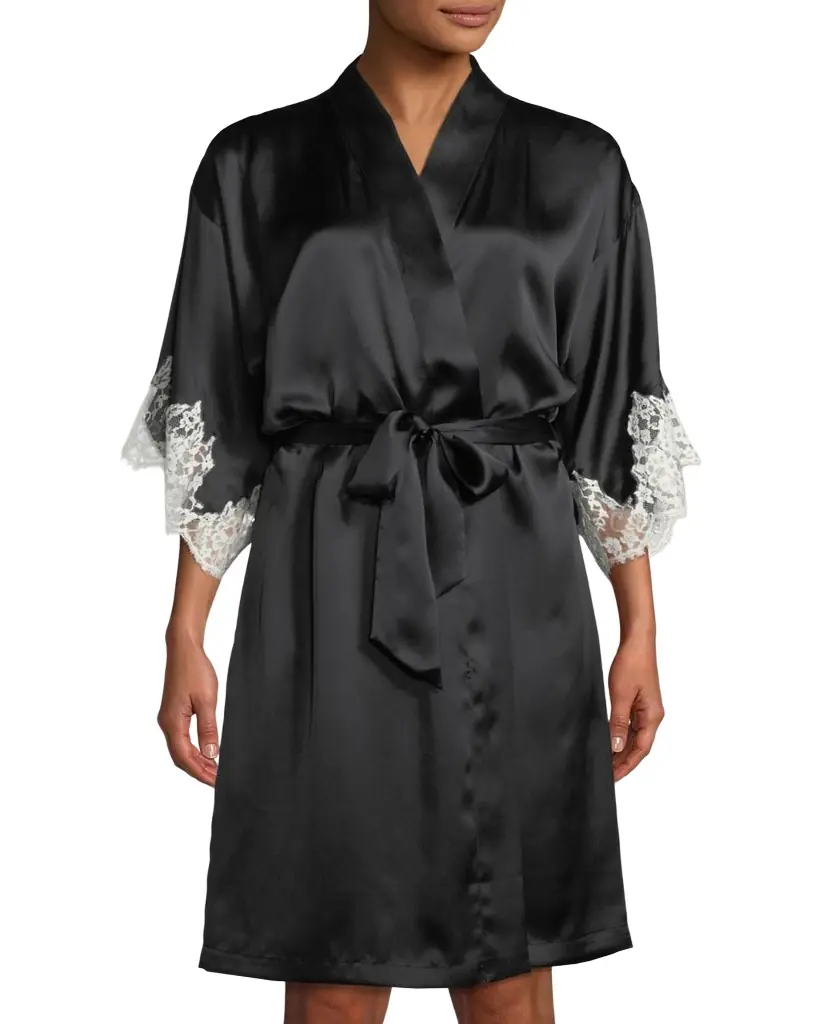 Lise Charmel Splendeur Lace-Trim Silk-Blend Robe