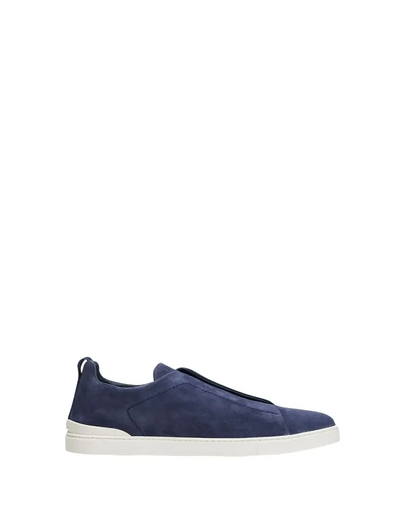 ZEGNA Men's Triple Stitch Suede Sneakers