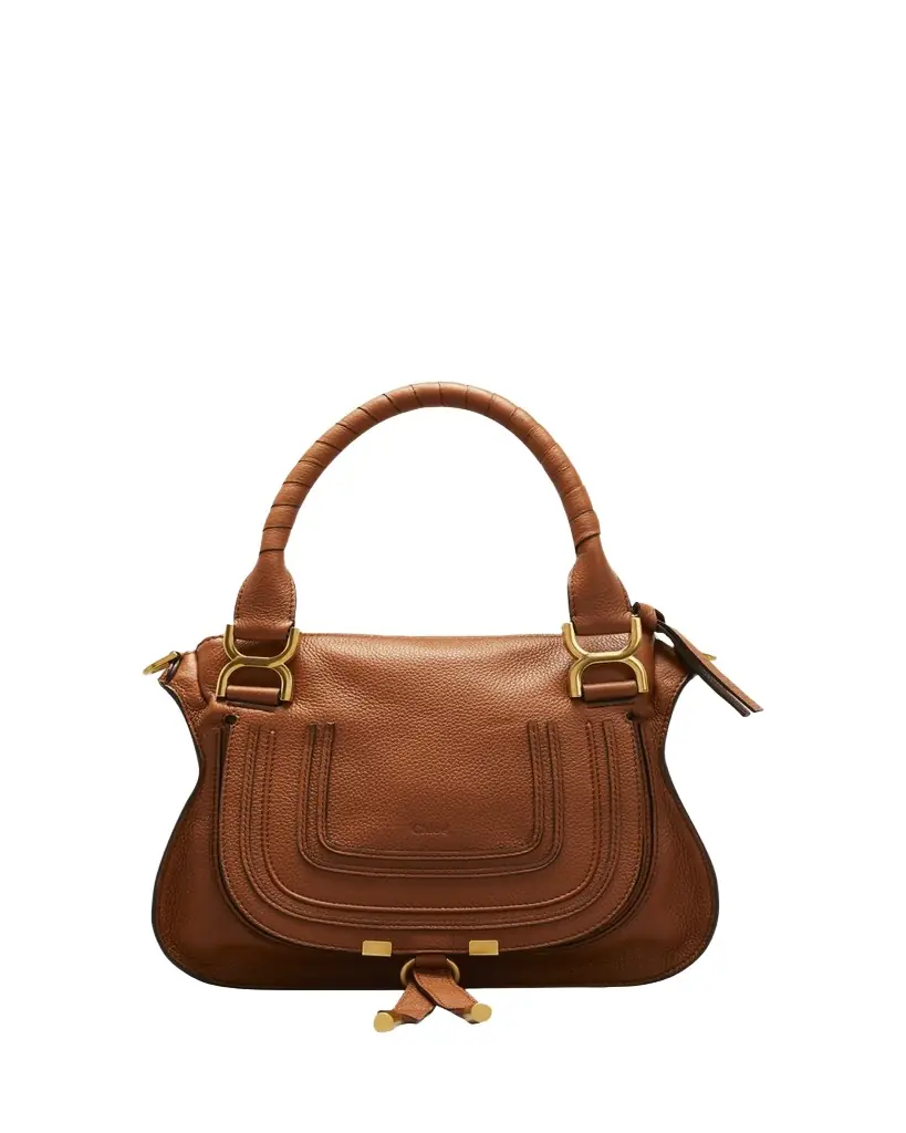 Chloe Marcie Small Satchel Bag in Grained Calfskin
