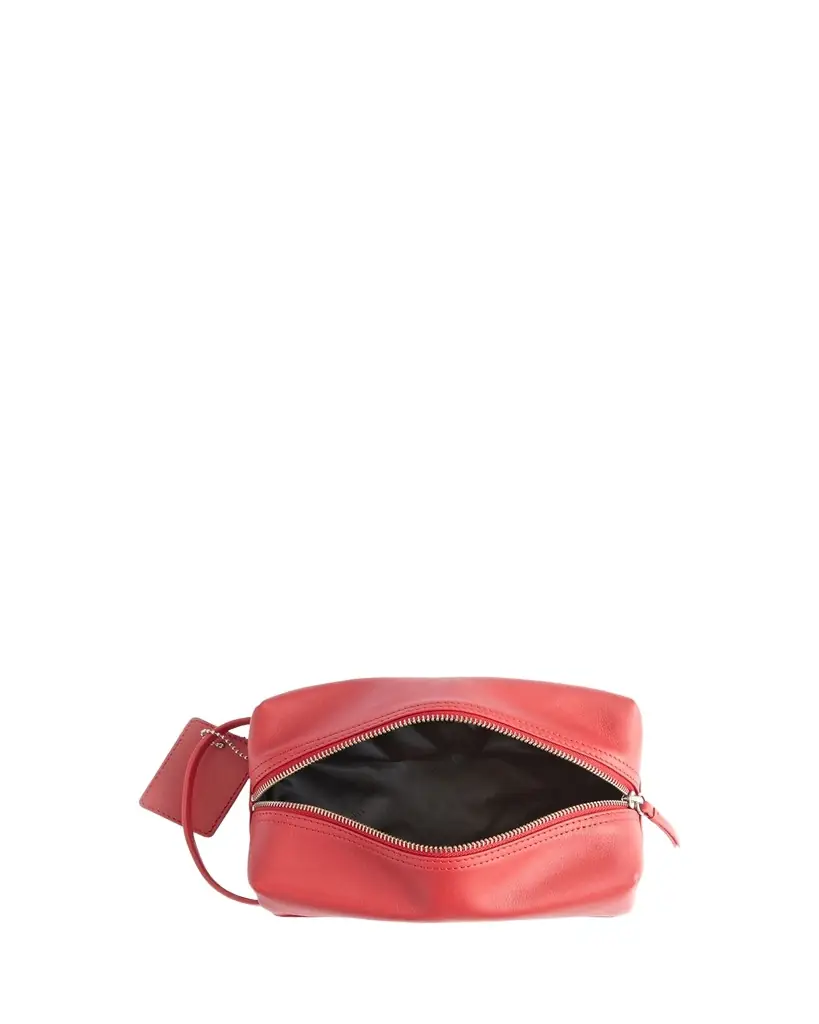 ROYCE New York Monogrammed Compact Leather Toiletry Bag