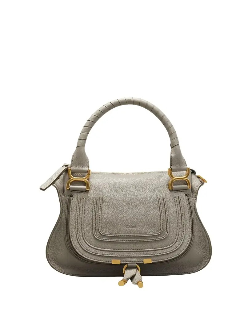 Chloe Marcie Small Satchel Bag in Grained Calfskin