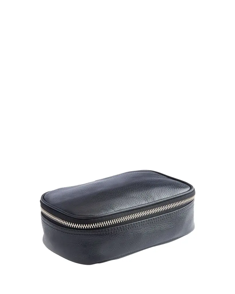 ROYCE New York Monogrammed Travel Tech Organizer Leather Case