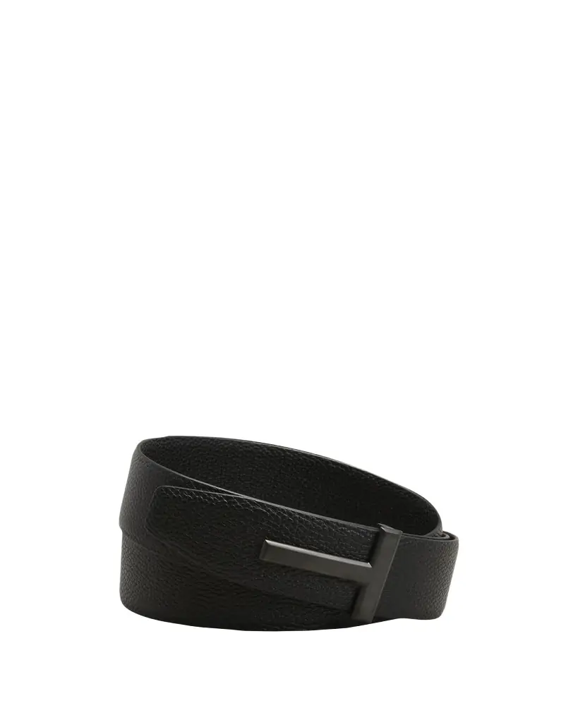 TOM FORD Men's Reversible T-Buckle Leather Belt, 40mm