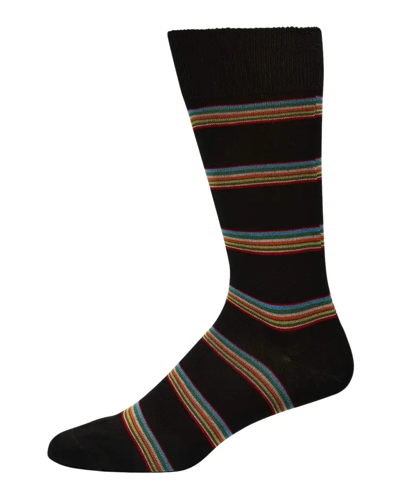 Paul Smith Men 's Multiblock Ribbed Crew Socks