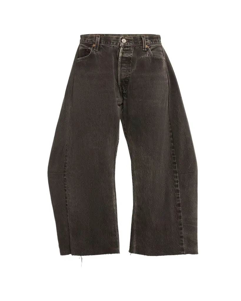 B SIDES Lasso Rework Cropped Wide-Leg Jeans