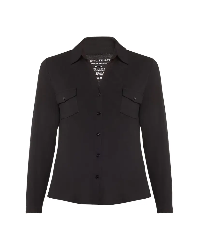 Majestic Filatures Soft Touch Button-Down Shirt with Pockets