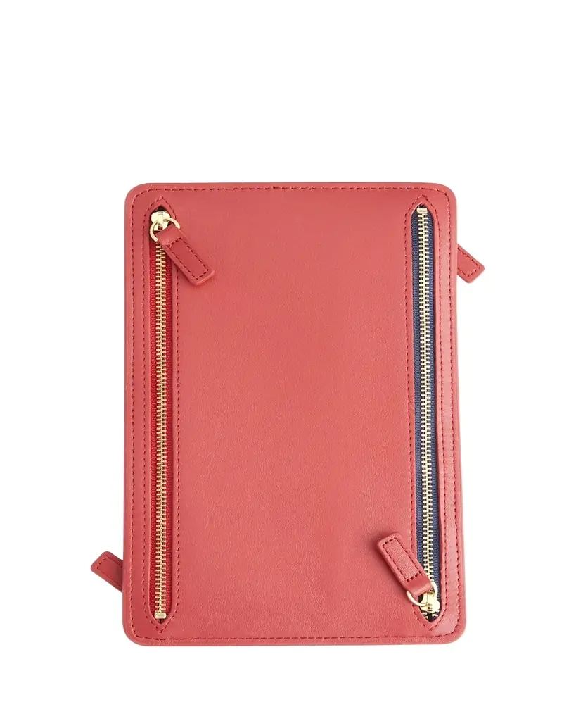 ROYCE New York Monogrammed Leather RFID Blocking Foup Zip Travel Organizer - Women's Accessories