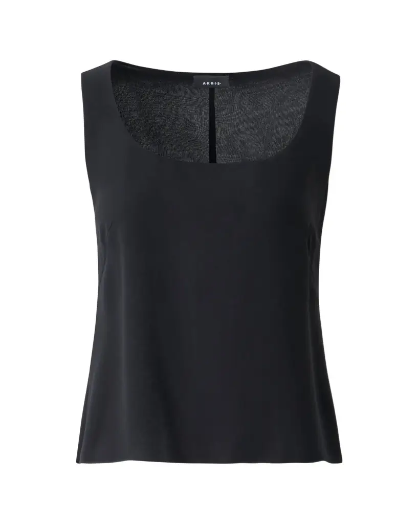 Akris Scoop-Neck Silk Georgette Tank Top