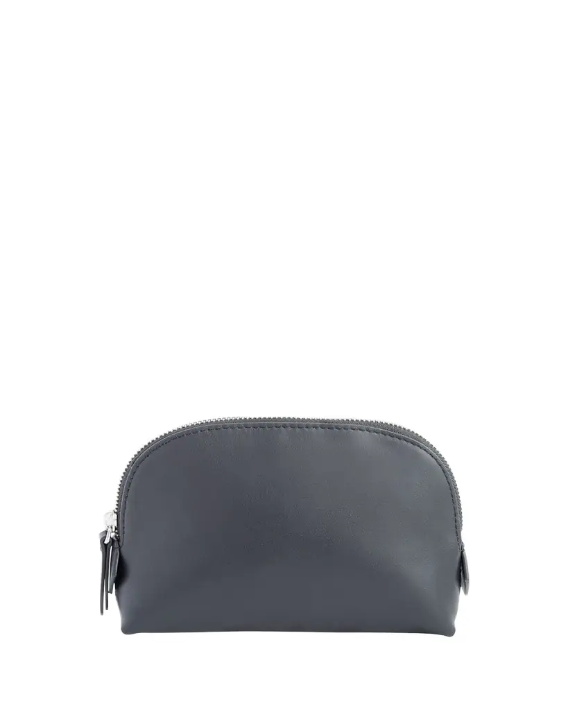 ROYCE New York Monogrammed Compact Leather Cosmetic Bag