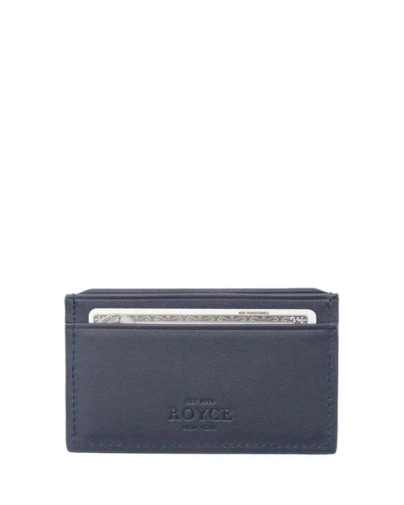 ROYCE New York Monogrammed RFID Blocking Leather Card Wallet