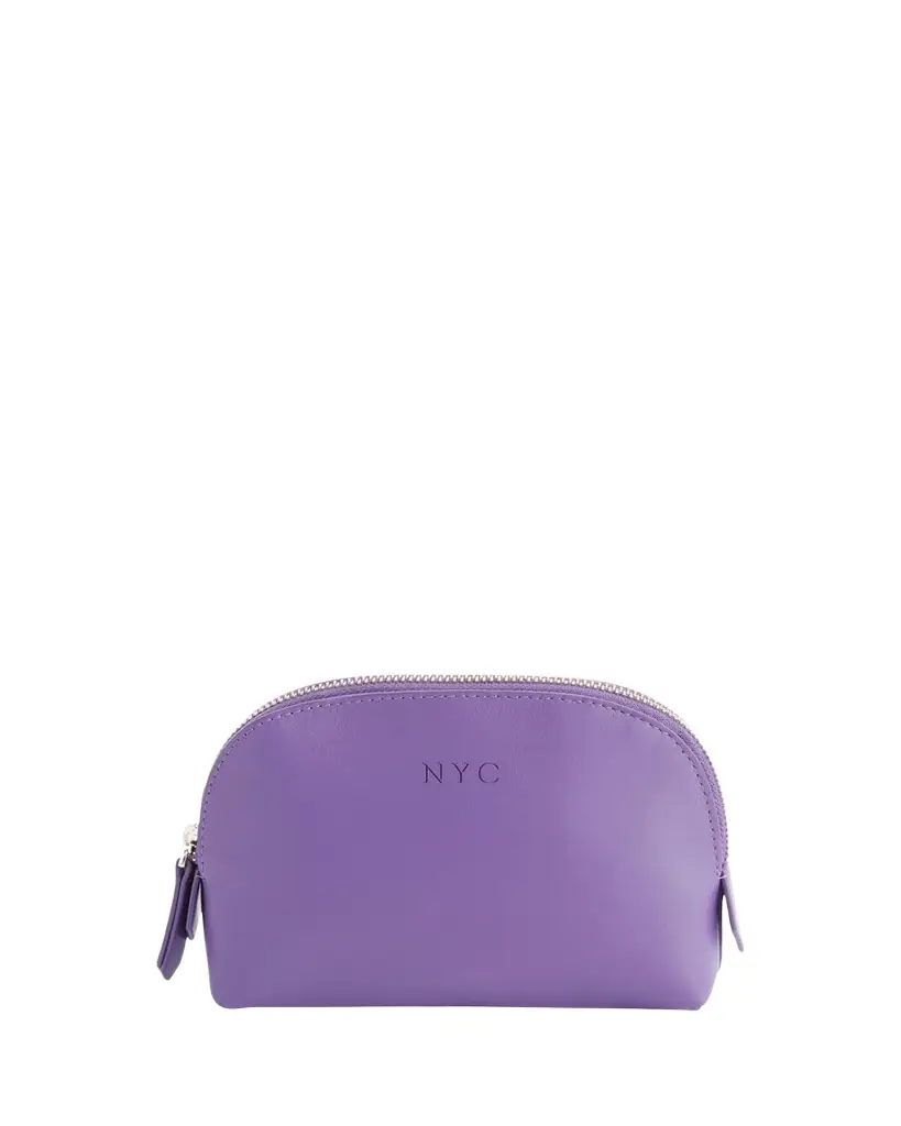 ROYCE New York Monogrammed Compact Leather Cosmetic Bag, Personalized - Women's Bags