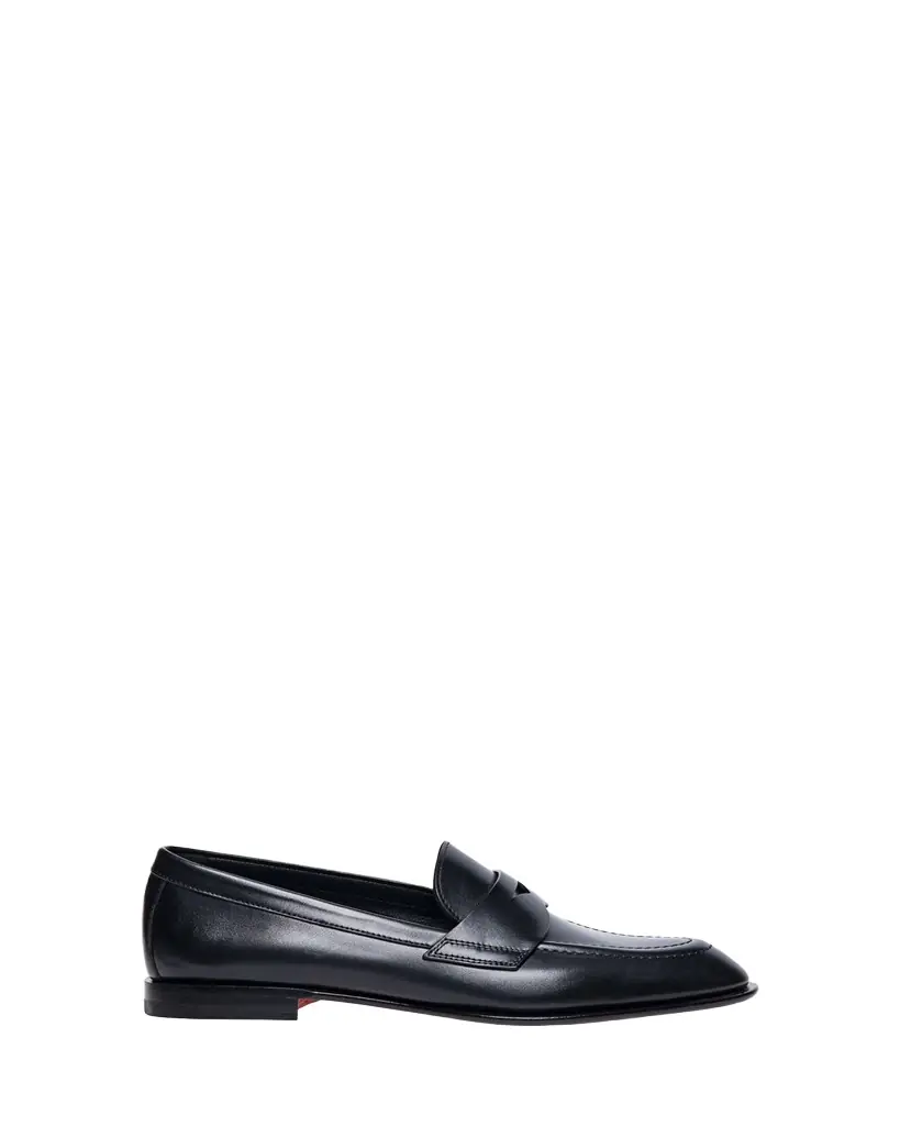 Santoni Famed Leather Penny Loafers