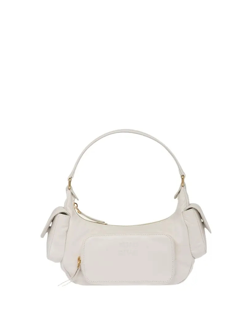 Miu Miu Pocket Napa Leather Shoulder Bag
