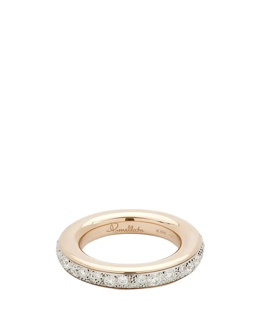 Pomellato Iconica 18K Rose and White Gold Ring with Diamonds