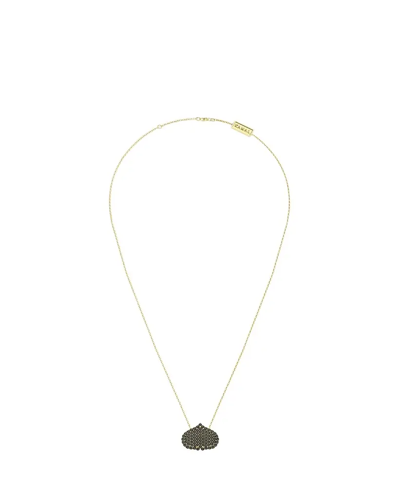 KAMAL Eye Adore Black Diamond Pave Pendant Necklace, 15mm
