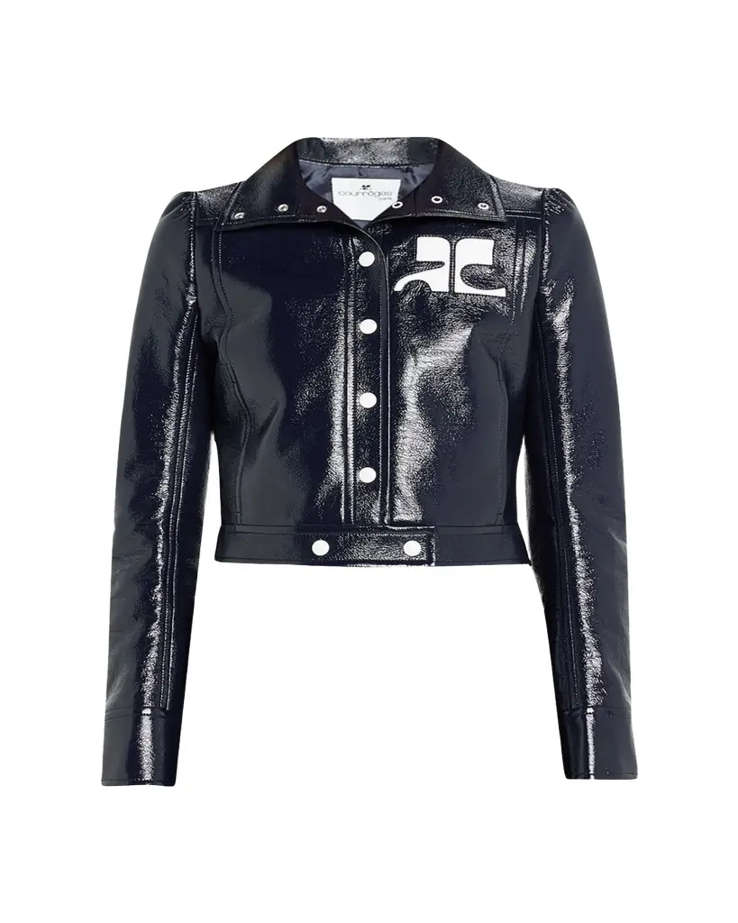 Courreges Textured Vinyl Crop Jacket