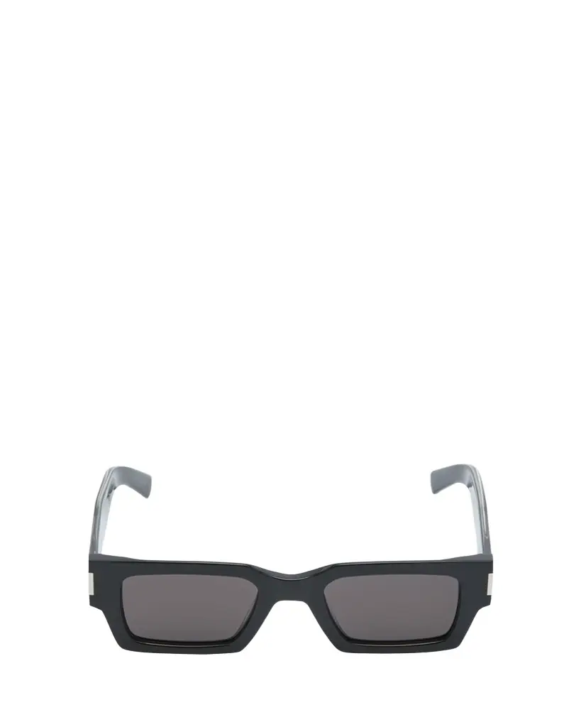 Saint Laurent Men's Rectangle Acetate Sunglasses with Logo