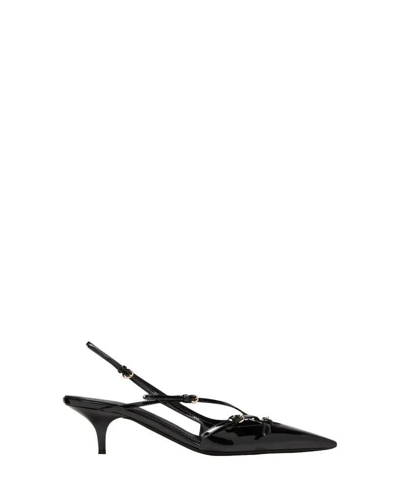 Miu Miu Patent Buckle-Trio Slingback Pumps