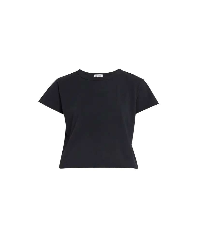 LESET Margo Short-Sleeve Cotton Crewneck Tee