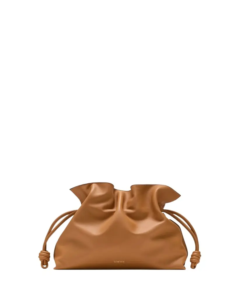 Loewe Flamenco Large Clutch Bag in Napa Leather with Golden Foil Anagram