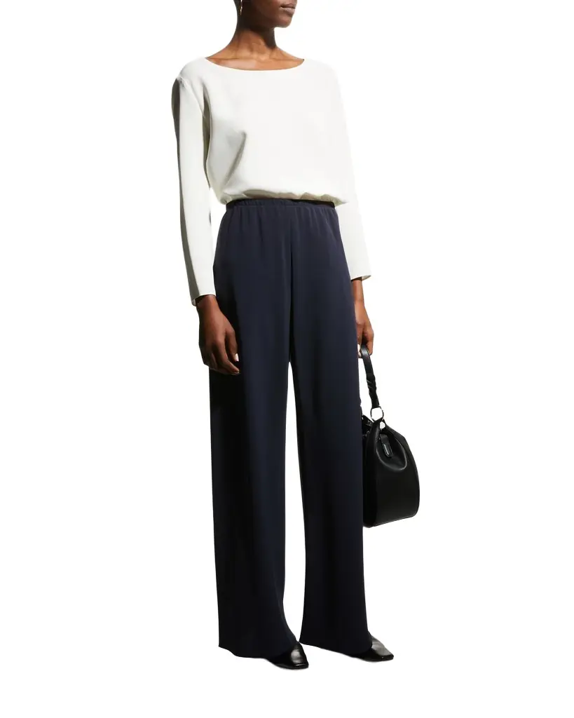 THE ROW Gala Wide-Leg Crepe Pants