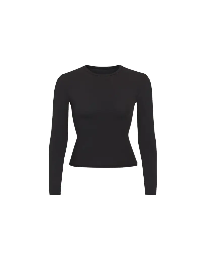 SKIMS Fits Everybody Crewneck Long-Sleeve T-Shirt - Women's Clothing
