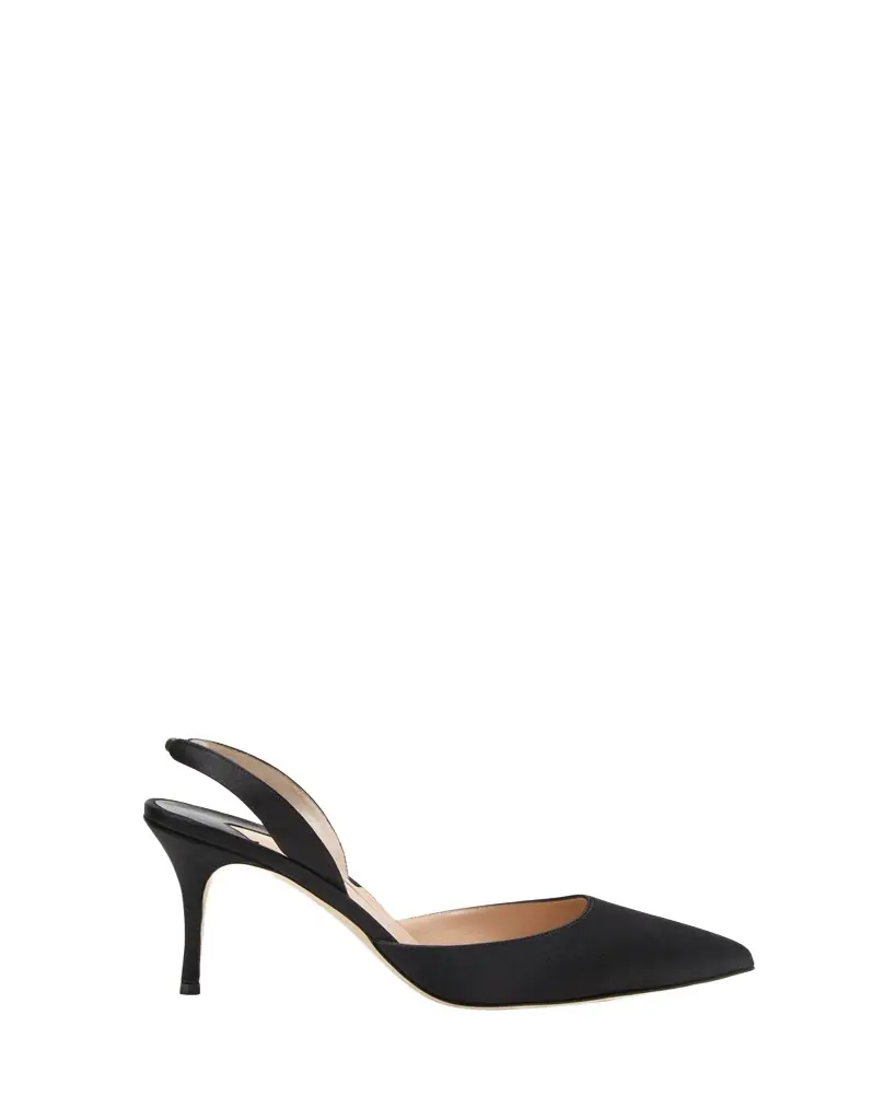 Manolo Blahnik 70mm Carolyne Satin Slingback Pumps