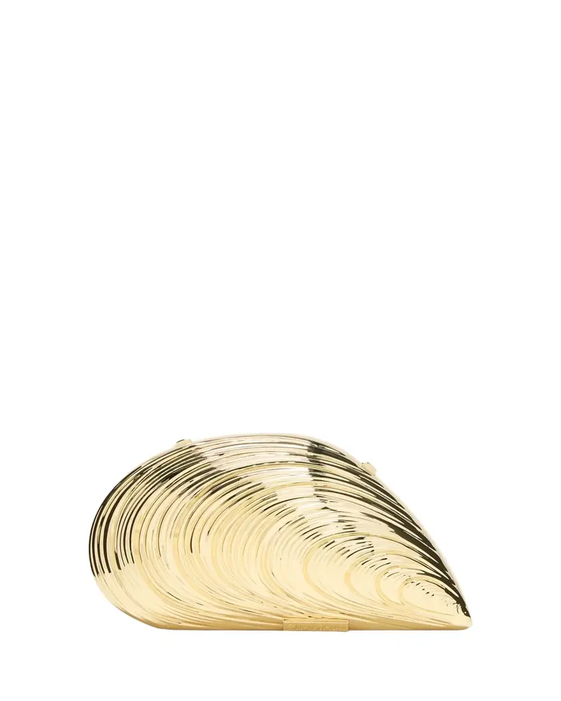 SIMKHAI Bridget Metal Oyster Shell Clutch Bag