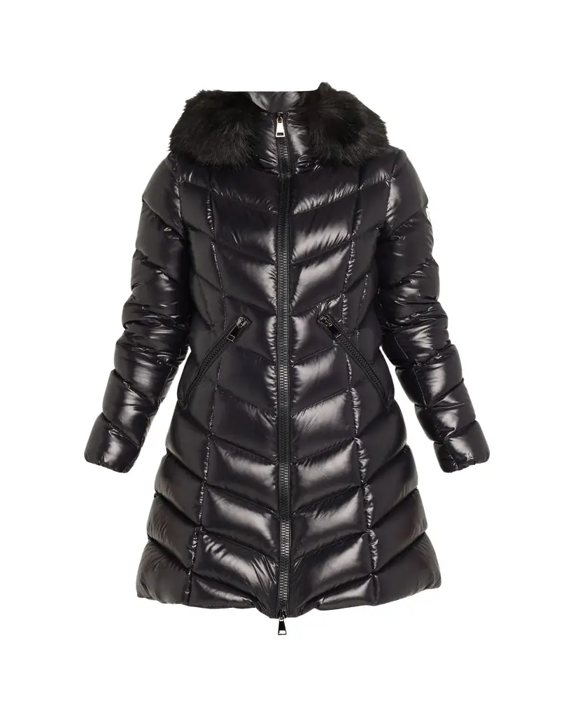 Moncler Fulmarus Faux Fur-Trimmed Hooded Long Down Jacket