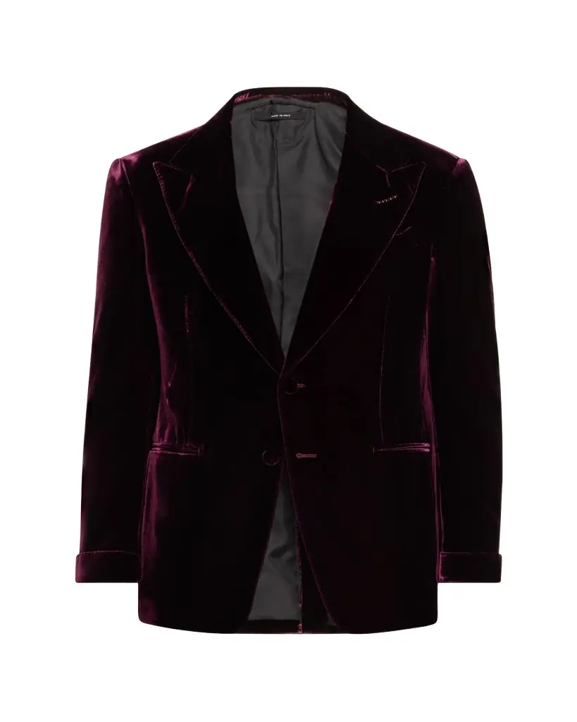 TOM FORD Men's Wool-Silk Velvet Cocktail Jacket