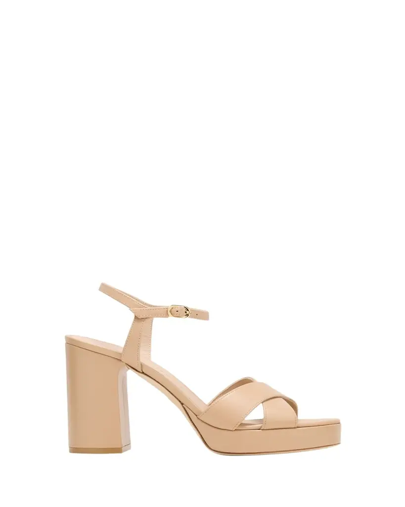Stuart Weitzman Dayna Leather Crisscross Platform Sandals