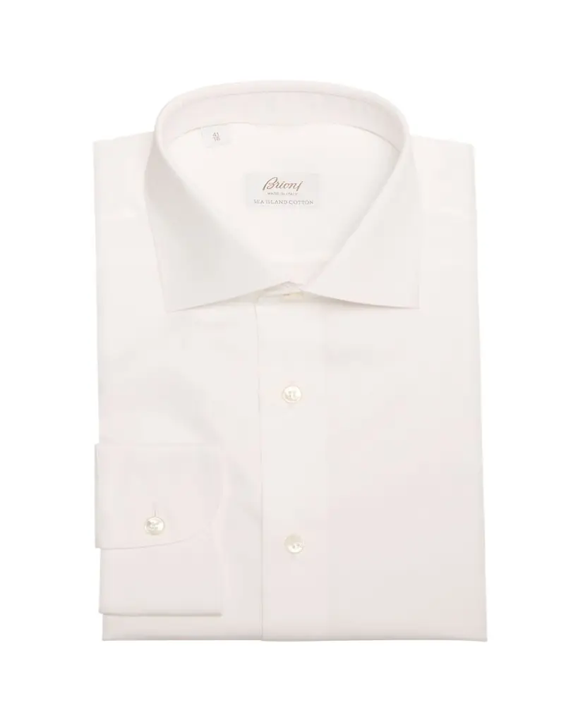 Brioni Men's Sea Island Cotton Herringbone Dress Shirt