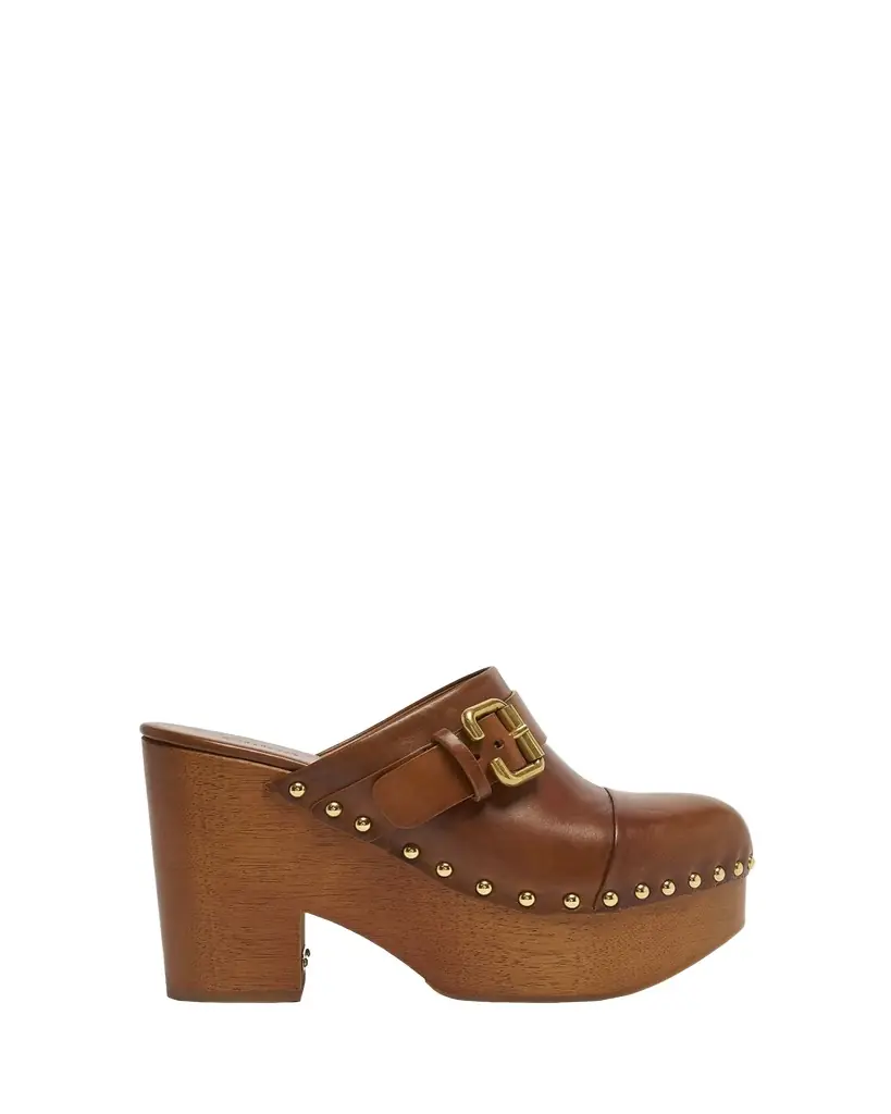 Chloe Jeannette Leather Platform Clogs