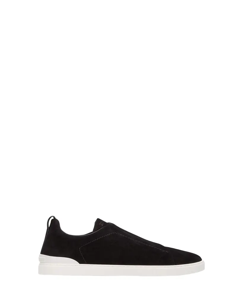 ZEGNA Men's Triple Stitch Suede Sneakers