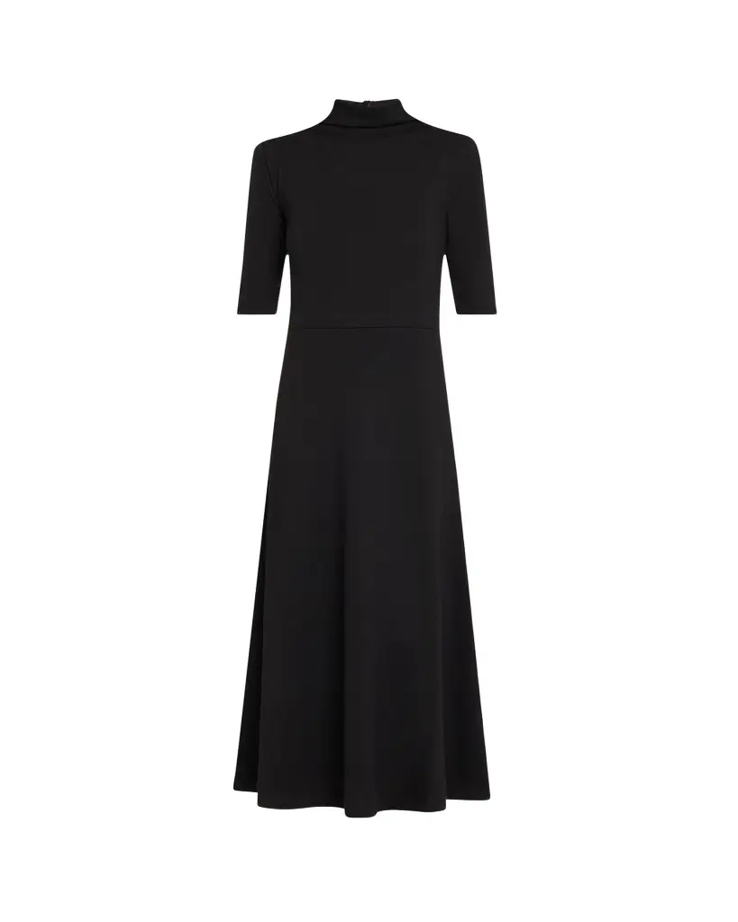 Vince Elbow-Sleeve Turtleneck Midi Dress