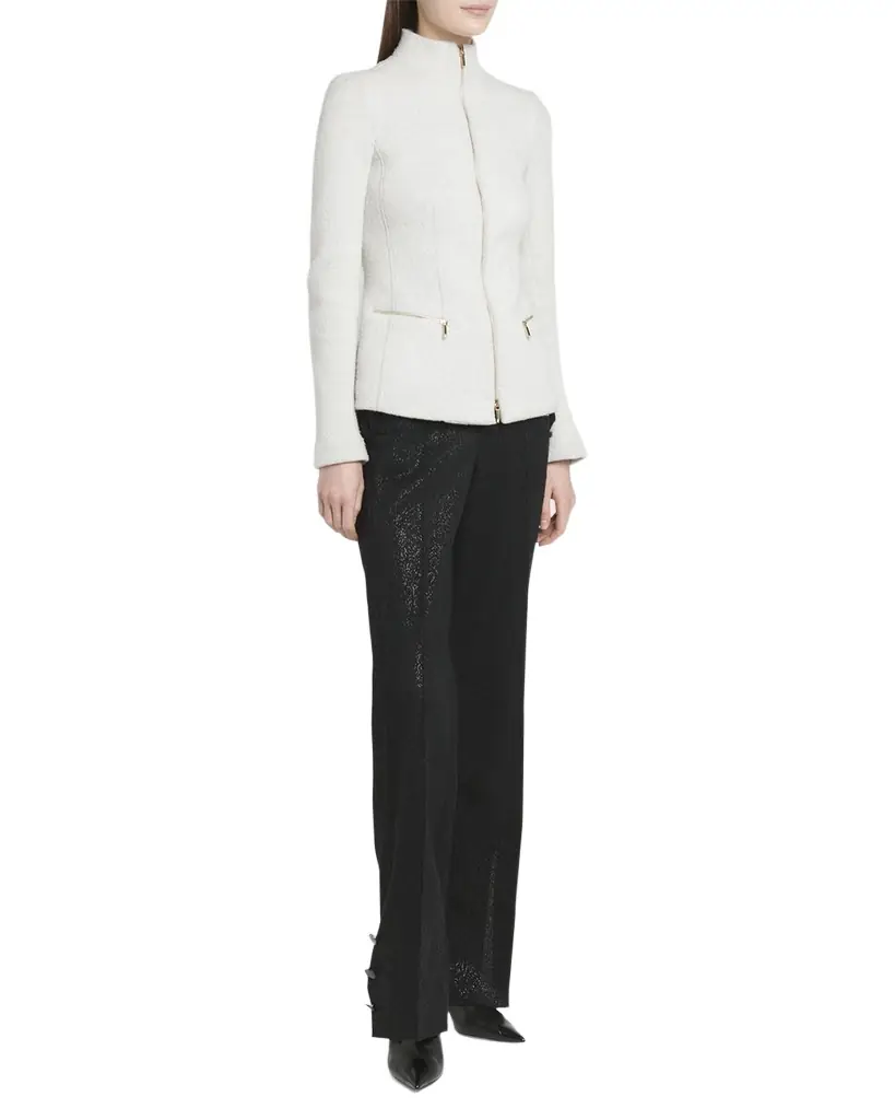 Giorgio Armani Cashmere-Blend Zip-Up Knit Jacket