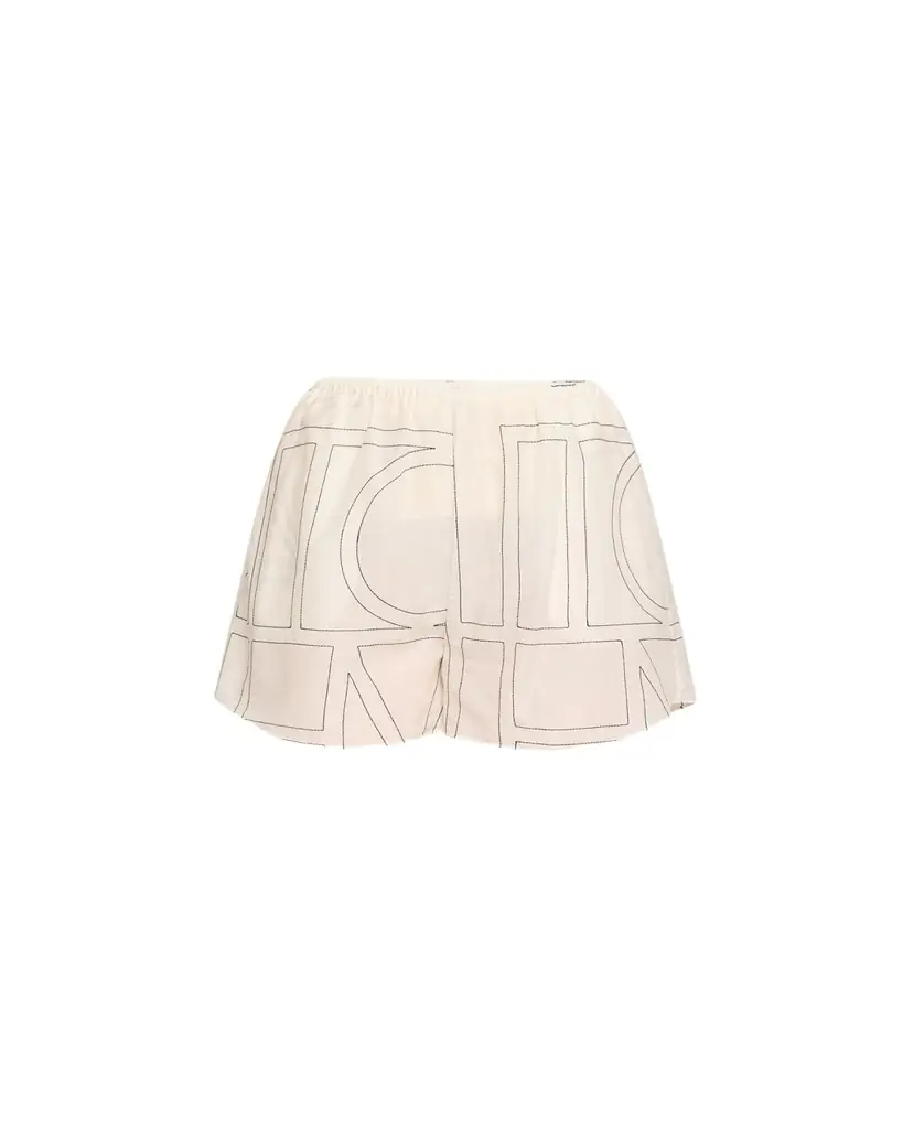 Toteme Monogram Cotton PJ Shorts