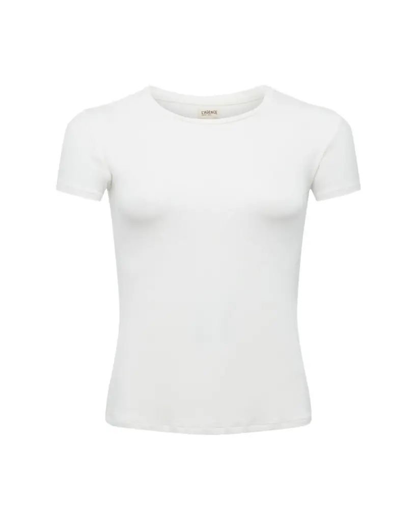 L'Agence Ressi Ribbed Short-Sleeve Tee