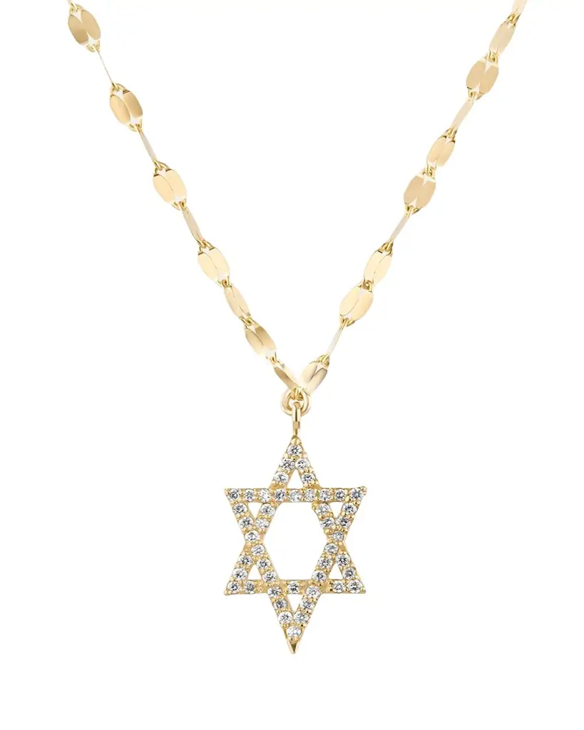 Lana 14K Gold Flawless Star of David Pendant Necklace with Jump Ring, 16-18"L