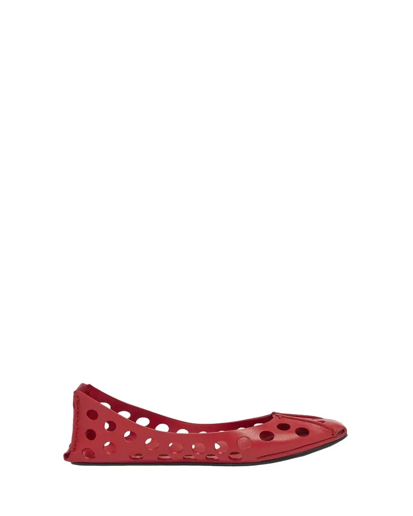 ALAIA Perforated Leather Ballerina Flats
