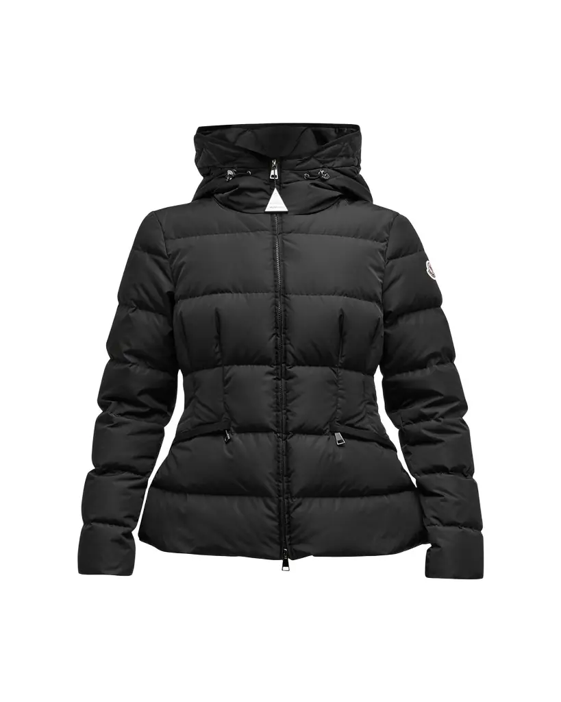Moncler Avoce Hooded Puffer Jacket with Elastic Belt