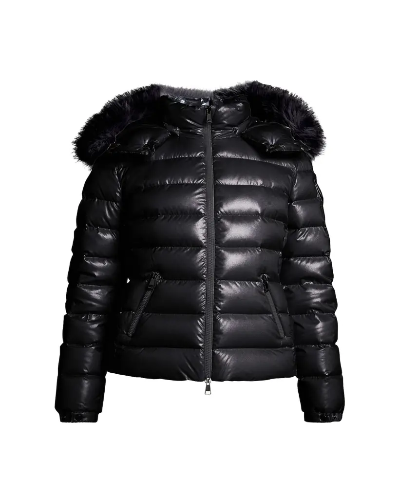 Moncler Badyf Faux Fur-Trimmed Hooded Short Down Jacket