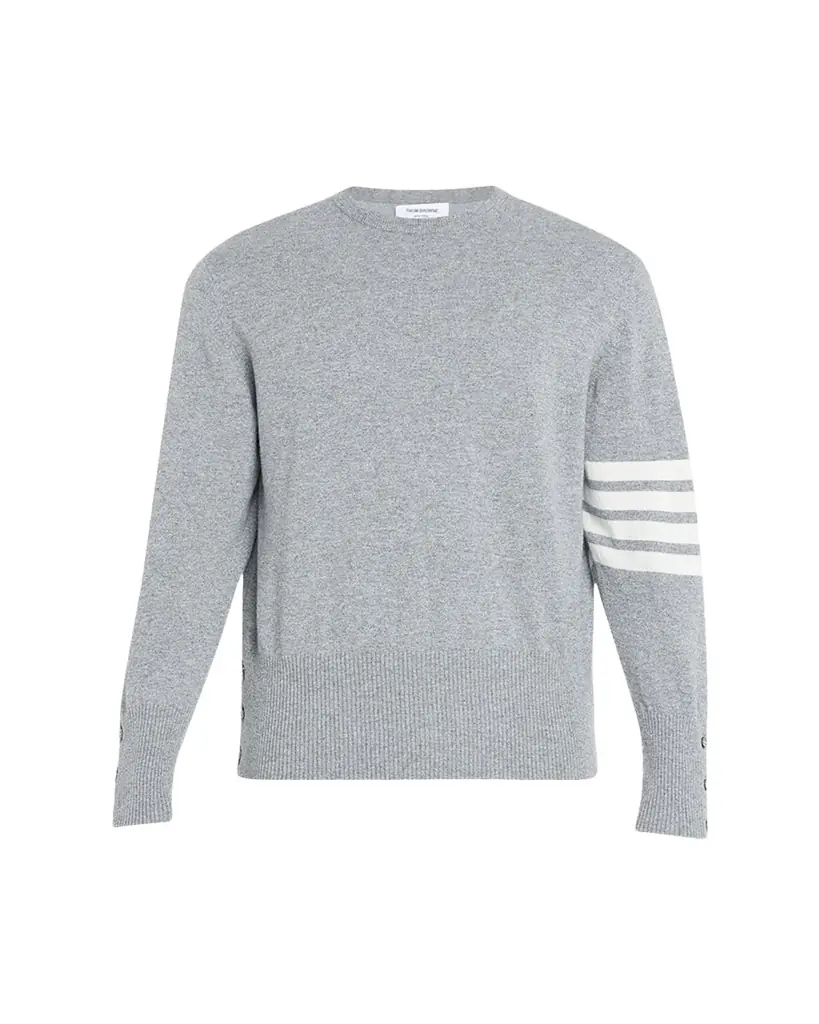 Thom Browne Men's Striped-Sleeve Cashmere Sweater - Women's Clothing