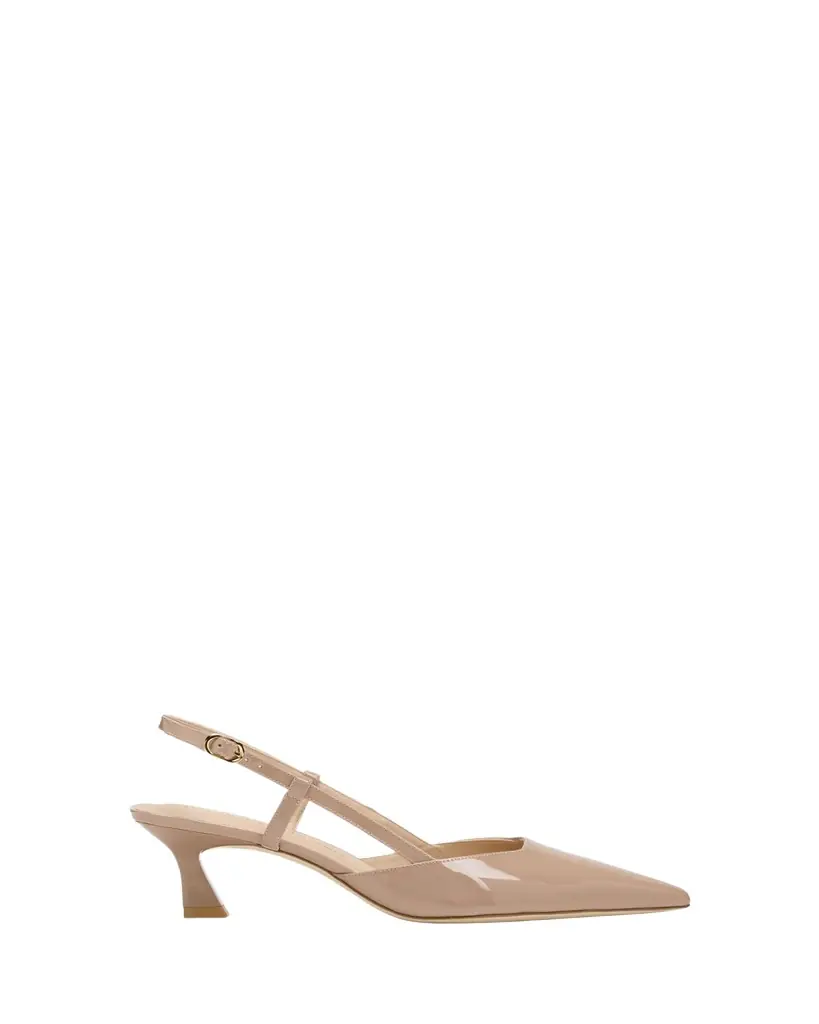 Stuart Weitzman Vinnie Patent Kitten Slingback Pumps