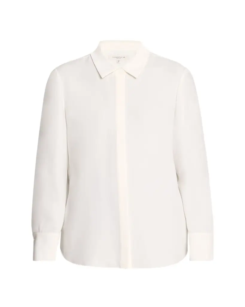 Lafayette 148 New York Scottie Silk Button-Down Blouse