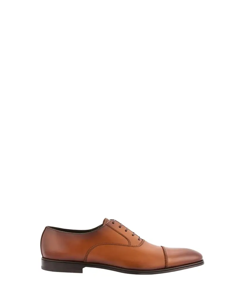 Ferragamo Men's Boston Brogue Leather Cap-Toe Oxfords