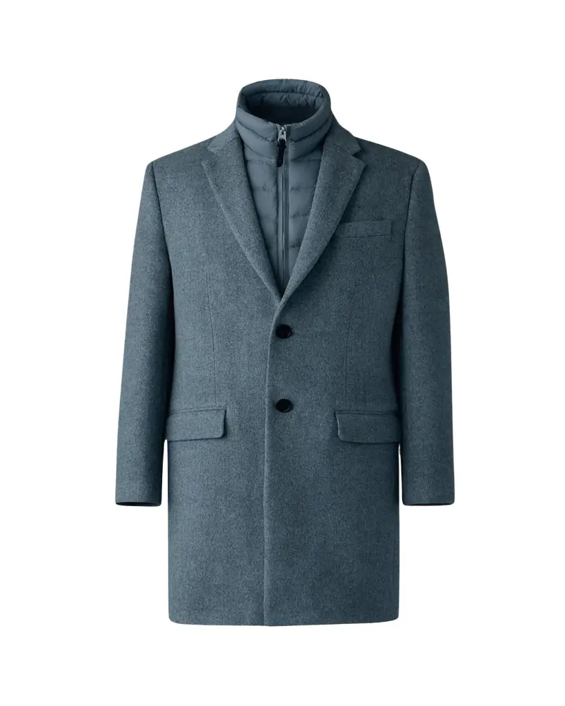 Mackage Men's Wool Topcoat with Removable Down Bib
