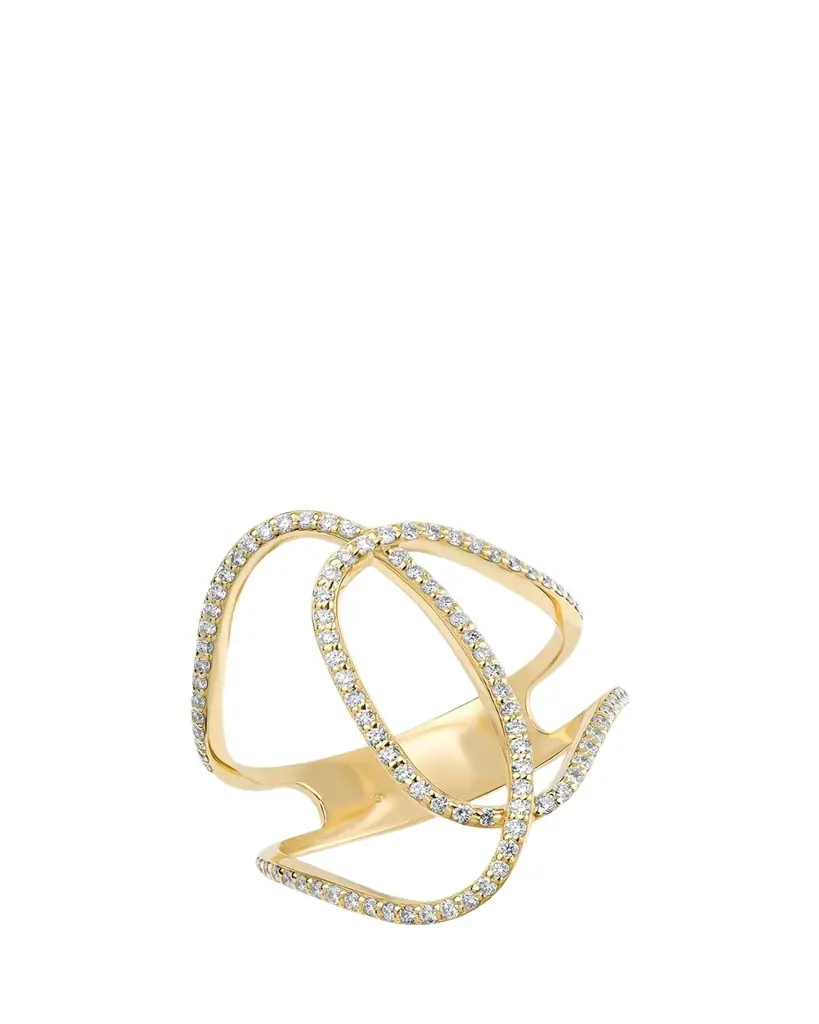 Lana 14K Gold Skinny Illuminating Diamond Ring