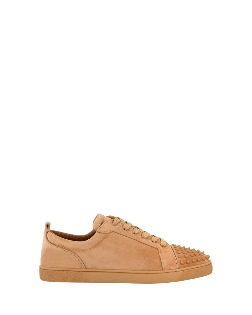 Christian Louboutin Men's Louis Junior Spikes Low-Top Suede Sneakers